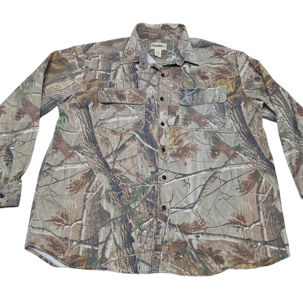 Gander Mountain Realtree Button Down Shirt Mens XL Camo Hunting Outdoor Flannel